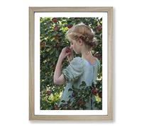Big Box Art Charles C. Curran Scent of The Apple Framed Wall Art Picture Print Ready to Hang, Oak A2 (62 x 45 cm)