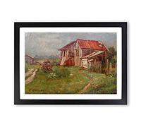 Big Box Art Charles Conner The Old Sheds Framed Wall Art Picture Print Ready to Hang, Oak A2 (62 x 45 cm)