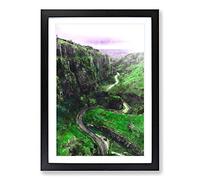 Big Box Art Cheddar Gorge in Somerset Painting Framed Wall Art Picture Print Ready to Hang, Black A2 (62 x 45 cm)