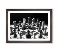 Big Box Art Chess Checkmate Framed Wall Art Picture Print Ready to Hang, Walnut A2 (62 x 45 cm)
