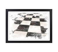Big Box Art Chess Chessboard V3 Framed Wall Art Picture Print Ready to Hang, Black A2 (62 x 45 cm)