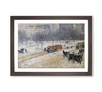 Big Box Art Childe Hassam Winter in Union Square, Washington Framed Wall Art Picture Print Ready to Hang, Walnut A2 (62 x 45 cm)