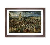 Big Box Art Christ Carrying The Cross by Pieter Bruegel The Elder Framed Wall Art Picture Print Ready to Hang, Walnut A2 (62 x 45 cm)