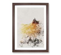 Big Box Art Christ The Redeemer in Rio Vol.3 Watercolour Framed Wall Art Picture Print Ready to Hang, Walnut A2 (62 x 45 cm)