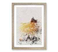 Big Box Art Christ The Redeemer in Rio Vol.3 Watercolour Framed Wall Art Picture Print Ready to Hang, Oak A2 (62 x 45 cm)