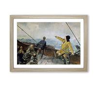 Big Box Art Christian Krohg Leiv Eirikson Discovering America Framed Wall Art Picture Print Ready to Hang, Oak A2 (62 x 45 cm)