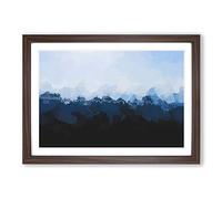 Big Box Art Church Beyond The Forest in Abstract Framed Wall Art Picture Print Ready to Hang, Walnut A2 (62 x 45 cm)