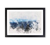 Big Box Art Church Beyond The Forest Watercolour Framed Wall Art Picture Print Ready to Hang, Black A2 (62 x 45 cm)