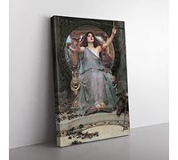 Big Box Art Circe Offering The Cup to Odysseus by John William Waterhouse Canvas Wall Art Print Ready to Hang Picture, 76 x 50 cm (30 x 20 Inch), Brown, Grey, Grey