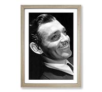 Big Box Art Clark Gable Framed Wall Art Picture Print Ready to Hang, Oak A2 (62 x 45 cm)
