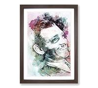 Big Box Art Clark Gable in Abstract Framed Wall Art Picture Print Ready to Hang, Walnut A2 (62 x 45 cm)