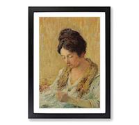 Big Box Art Claude Emile Schuffenecker Seamstress Framed Wall Art Picture Print Ready to Hang, Oak A2 (62 x 45 cm)
