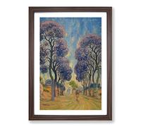 Big Box Art Claude Emile Schuffenecker The Road Under Trees Framed Wall Art Picture Print Ready to Hang, Walnut A2 (62 x 45 cm)