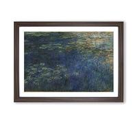 Big Box Art Claude Monet Reflections of Clouds Framed Wall Art Picture Print Ready to Hang, Walnut A2 (62 x 45 cm)
