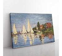 Big Box Art Claude Monet Regattas at Argenteuil (1) Canvas Wall Art Print Ready to Hang Picture, 76 x 50 cm (30 x 20 Inch), Multi-Coloured