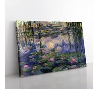 Big Box Art Claude Monet Water Lilies No.6 Canvas Wall Art Print Ready to Hang Picture, 76 x 50 cm (30 x 20 Inch), Multi-Coloured