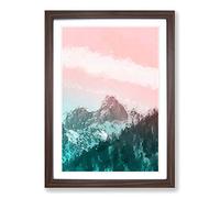 Big Box Art Cloud Stripe Over The Mountains in Abstract Framed Wall Art Picture Print Ready to Hang, Walnut A2 (62 x 45 cm)