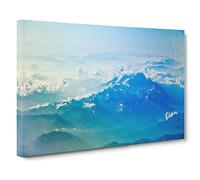 Big Box Art Clouds Above The Mountains Canvas Wall Art Framed Picture Print, 30 x 20 Inch (76 x 50 cm), Blue, Turquoise, Blue