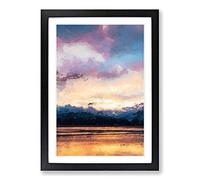 Big Box Art Clouds Above The Mountains in Abstract Framed Wall Art Picture Print Ready to Hang, Black A2 (62 x 45 cm)