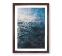 Big Box Art Clouds Above The Ocean Painting Framed Wall Art Picture Print Ready to Hang, Walnut A2 (62 x 45 cm)