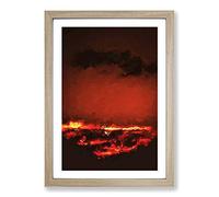 Big Box Art Clouds on Fire Framed Wall Art Picture Print Ready to Hang, Oak A2 (62 x 45 cm)