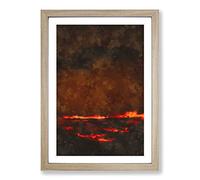 Big Box Art Clouds on Fire Painting Framed Wall Art Picture Print Ready to Hang, Oak A2 (62 x 45 cm)