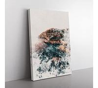 Big Box Art Coastline of Ibiza in Spain Watercolour Canvas Wall Art Print Ready to Hang Picture, 76 x 50 cm (30 x 20 Inch), Grey, Grey, Black