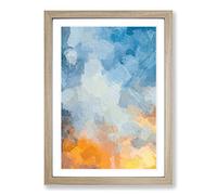 Big Box Art Code Word in Abstract Framed Wall Art Picture Print Ready to Hang, Oak A2 (62 x 45 cm)