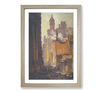 Big Box Art Colin Campbell Cooper Broadway Framed Wall Art Picture Print Ready to Hang, Oak A2 (62 x 45 cm)