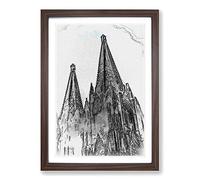 Big Box Art Cologne Cathedral Germany in Abstract Framed Wall Art Picture Print Ready to Hang, Walnut A2 (62 x 45 cm)