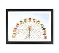 Big Box Art Colourful Ferris Wheel Painting Framed Wall Art Picture Print Ready to Hang, Black A2 (62 x 45 cm)