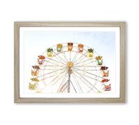 Big Box Art Colourful Ferris Wheel Painting Framed Wall Art Picture Print Ready to Hang, Oak A2 (62 x 45 cm)