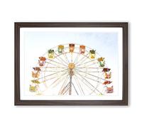 Big Box Art Colourful Ferris Wheel Painting Framed Wall Art Picture Print Ready to Hang, Walnut A2 (62 x 45 cm)