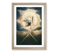 Big Box Art Compass to The Earth by William Blake Framed Wall Art Picture Print Ready to Hang, Oak A2 (62 x 45 cm)