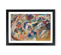 Big Box Art Composition VII by Wassily Kandinsky Framed Wall Art Picture Print Ready to Hang, Black A2 (62 x 45 cm)