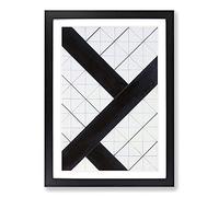 Big Box Art Composition Vol.1 by Theo Van Doesburg Framed Wall Art Picture Print Ready to Hang, Black A2 (62 x 45 cm)