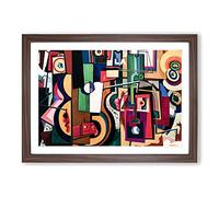 Big Box Art Composition Vol.2 by Amadeo De Souza-Cardoso Framed Wall Art Picture Print Ready to Hang, Walnut A2 (62 x 45 cm)