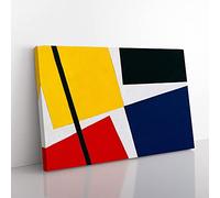 Big Box Art Composition Vol.2 by Theo Van Doesburg Canvas Wall Art Print Ready to Hang Picture, 76 x 50 cm (30 x 20 Inch), Blue, Yellow, Black