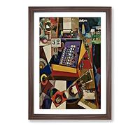 Big Box Art Composition Vol.3 by Amadeo De Souza-Cardoso Framed Wall Art Picture Print Ready to Hang, Walnut A2 (62 x 45 cm)