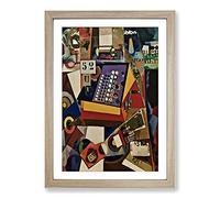 Big Box Art Composition Vol.3 by Amadeo De Souza-Cardoso Framed Wall Art Picture Print Ready to Hang, Oak A2 (62 x 45 cm)