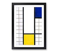 Big Box Art Composition Vol.4 by Theo Van Doesburg Framed Wall Art Picture Print Ready to Hang, Black A2 (62 x 45 cm)