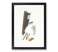 Big Box Art Composition Vol.5 by El Lissitzky Framed Wall Art Picture Print Ready to Hang, Black A2 (62 x 45 cm)