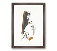 Big Box Art Composition Vol.5 by El Lissitzky Framed Wall Art Picture Print Ready to Hang, Walnut A2 (62 x 45 cm)
