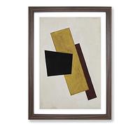 Big Box Art Composition Vol.6 by Lyubov Popova Framed Wall Art Picture Print Ready to Hang, Walnut A2 (62 x 45 cm)