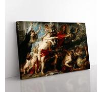 Big Box Art Consequences of War by Peter Paul Rubens Canvas Wall Art Print Ready to Hang Picture, 76 x 50 cm (30 x 20 Inch), Green, Cream, Cream
