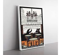 Big Box Art Conversation Between Mutes by Moriz Jung Canvas Wall Art Print Ready to Hang Picture, 76 x 50 cm (30 x 20 Inch), White, Black, Grey