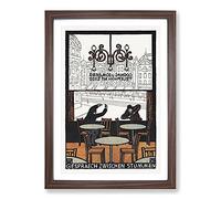 Big Box Art Conversation Between Mutes by Moriz Jung Framed Wall Art Picture Print Ready to Hang, Walnut A2 (62 x 45 cm)