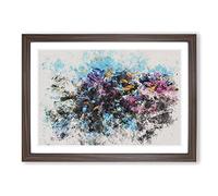 Big Box Art Coral Reef and Fish Vol.1 Watercolour Framed Wall Art Picture Print Ready to Hang, Walnut A2 (62 x 45 cm)