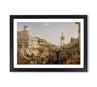 Big Box Art Course of The Empire Consummation by Thomas Cole Framed Wall Art Picture Print Ready to Hang, Black A2 (62 x 45 cm)