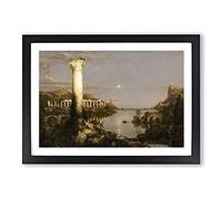 Big Box Art Course of The Empire Desolation by Thomas Cole Framed Wall Art Picture Print Ready to Hang, Black A2 (62 x 45 cm)
